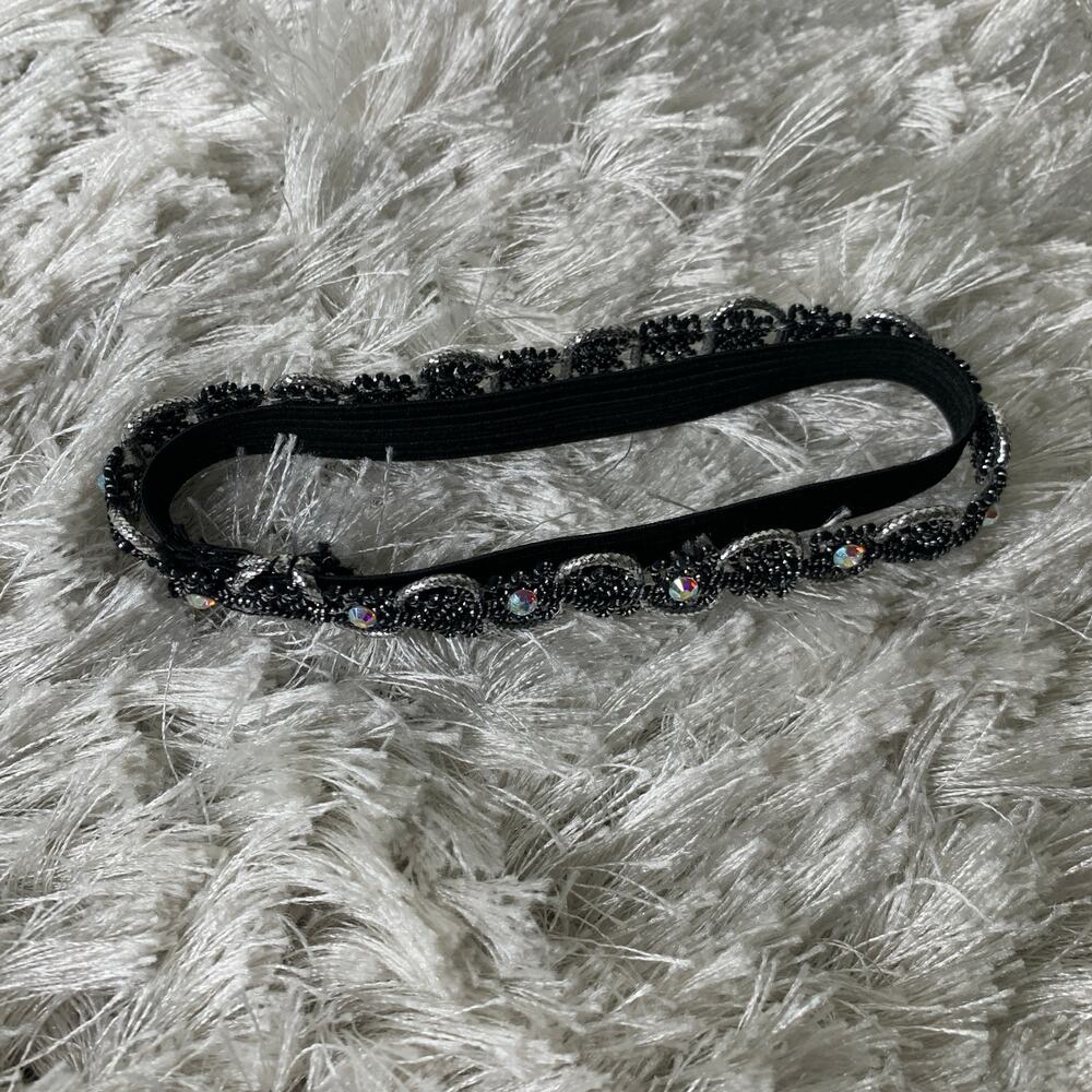 Black Rhinestoned Upper Arm Cuff Party Dance Rave Festival